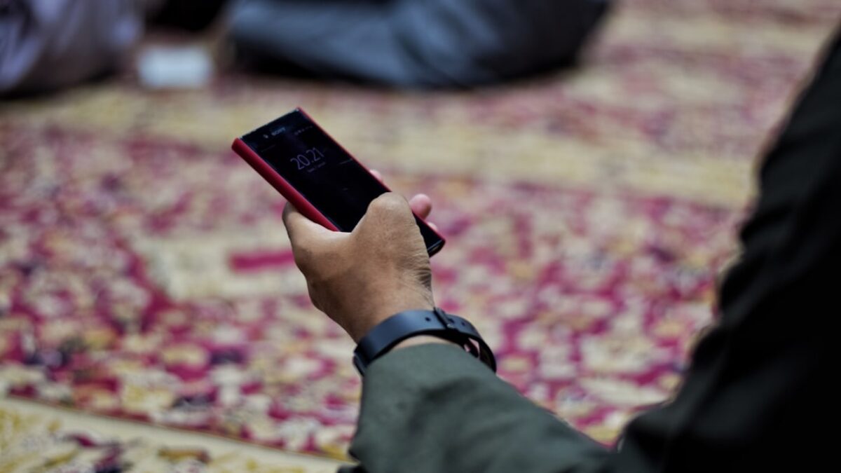 red Android smartphone
