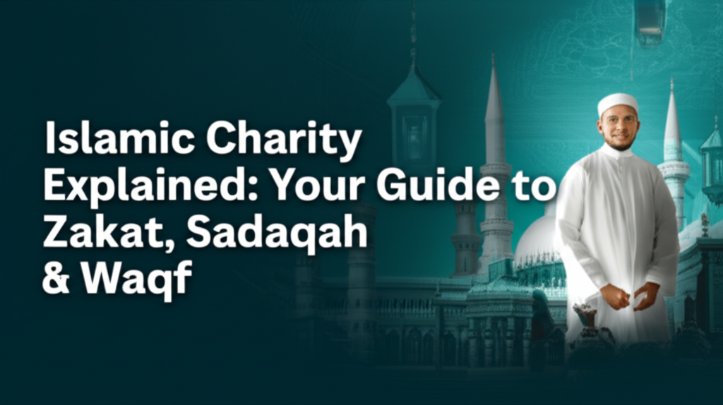 AI generated thumbnail for: Islamic Charity Explained: Your Guide to Zakat, Sadaqah & Waqf